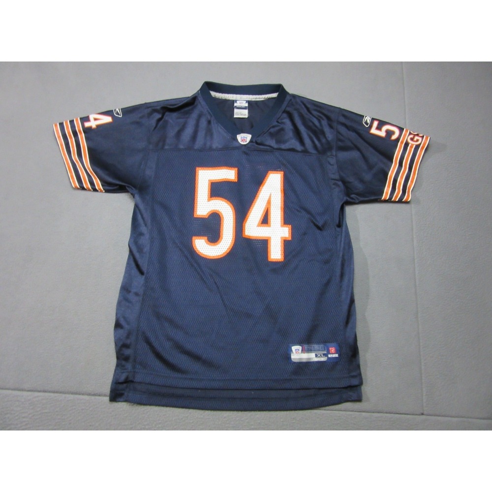 Chicago Bears Brian Urlacher Jersey Youth XL 18-20 Blue #54 Vintage Reebok NFL